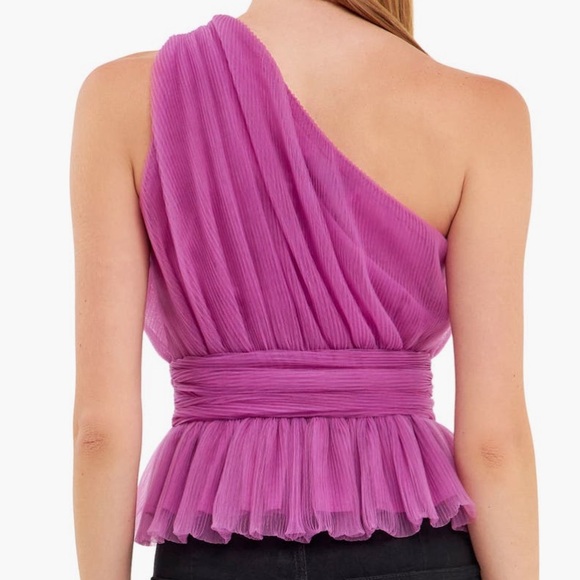 Endless Rose One Shoulder Textured Tulle Top - Picture 2 of 15